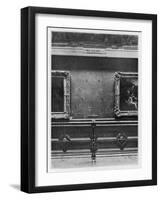 Mona Lisa the Gap on the Wall of the Carre Gallery of the Louvre Museum Paris-null-Framed Art Print