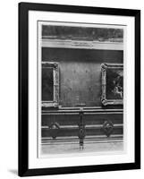Mona Lisa the Gap on the Wall of the Carre Gallery of the Louvre Museum Paris-null-Framed Art Print