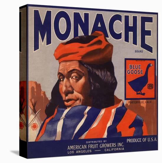 Monache Brand - Los Angeles, California - Citrus Crate Label-Lantern Press-Stretched Canvas