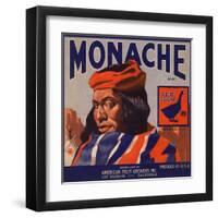 Monache Brand - Los Angeles, California - Citrus Crate Label-Lantern Press-Framed Art Print