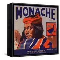 Monache Brand - Los Angeles, California - Citrus Crate Label-Lantern Press-Framed Stretched Canvas