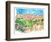 Monaco Astonishing View With Rock And Fortress-M. Bleichner-Framed Art Print