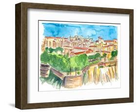 Monaco Astonishing View With Rock And Fortress-M. Bleichner-Framed Art Print