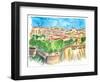 Monaco Astonishing View With Rock And Fortress-M. Bleichner-Framed Art Print