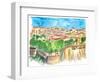 Monaco Astonishing View With Rock And Fortress-M. Bleichner-Framed Art Print