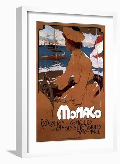 Monaco: Exposition De Canots Automobiles, 1900-Adolfo Hohenstein-Framed Giclee Print