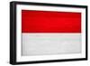 Monaco Flag Design with Wood Patterning - Flags of the World Series-Philippe Hugonnard-Framed Art Print