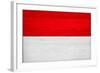 Monaco Flag Design with Wood Patterning - Flags of the World Series-Philippe Hugonnard-Framed Art Print