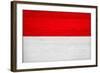 Monaco Flag Design with Wood Patterning - Flags of the World Series-Philippe Hugonnard-Framed Art Print