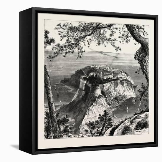Monaco, from the Mainland, the Cornice Road, 19th Century-null-Framed Stretched Canvas