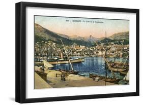 Monaco Harbour-null-Framed Art Print