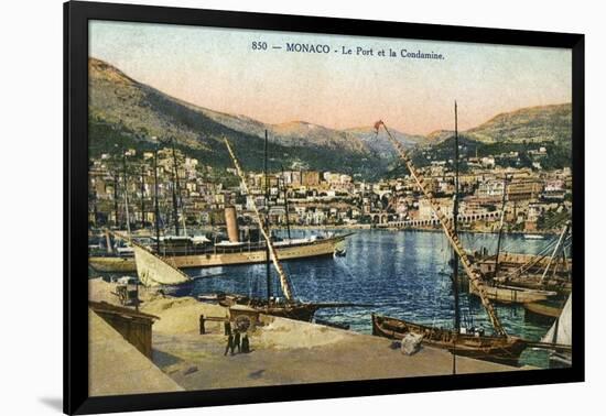 Monaco Harbour-null-Framed Art Print