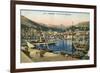 Monaco Harbour-null-Framed Premium Giclee Print