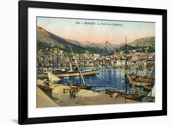 Monaco Harbour-null-Framed Premium Giclee Print