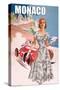 Monaco Lady's 50's Fashion I-null-Stretched Canvas