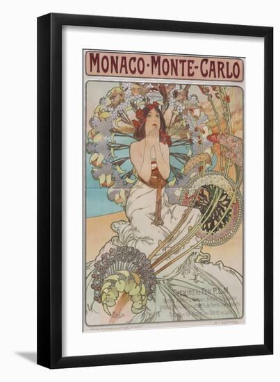Monaco, Monte Carlo, 1897 (Colour Lithograph)-Alphonse Marie Mucha-Framed Giclee Print