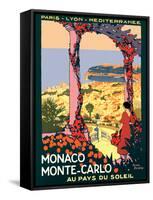 Monaco Monte-Carlo - Au pays du Soleil (Land of the Sun), Vintage Railroad Travel Poster, 1920-Roger Broders-Framed Stretched Canvas