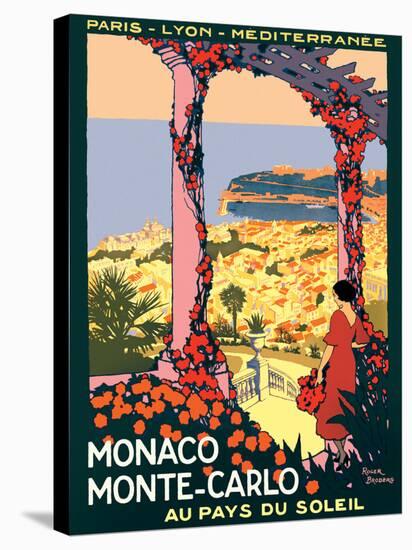 Monaco Monte-Carlo - Au pays du Soleil (Land of the Sun), Vintage Railroad Travel Poster, 1920-Roger Broders-Stretched Canvas