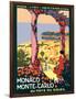 Monaco Monte-Carlo - Au pays du Soleil (Land of the Sun), Vintage Railroad Travel Poster, 1920-Roger Broders-Framed Art Print