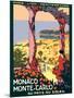 Monaco Monte-Carlo - Au pays du Soleil (Land of the Sun), Vintage Railroad Travel Poster, 1920-Roger Broders-Mounted Art Print