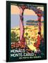 Monaco Monte-Carlo - Au pays du Soleil (Land of the Sun), Vintage Railroad Travel Poster, 1920-Roger Broders-Framed Art Print