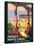 Monaco Monte-Carlo - Au pays du Soleil (Land of the Sun), Vintage Railroad Travel Poster, 1920-Roger Broders-Framed Stretched Canvas