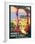 Monaco Monte-Carlo - Au pays du Soleil (Land of the Sun), Vintage Railroad Travel Poster, 1920-Roger Broders-Framed Art Print