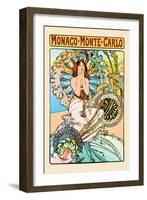 Monaco, Monte Carlo-Alphonse Mucha-Framed Art Print