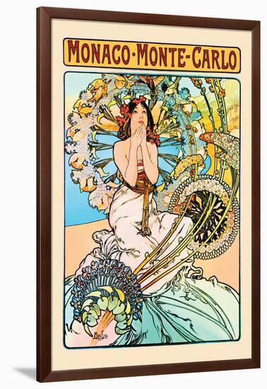 Monaco, Monte Carlo-Alphonse Mucha-Framed Art Print