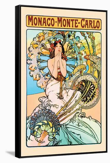 Monaco, Monte Carlo-Alphonse Mucha-Framed Stretched Canvas