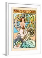 Monaco, Monte Carlo-Alphonse Mucha-Framed Art Print