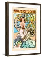 Monaco, Monte Carlo-Alphonse Mucha-Framed Art Print