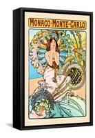 Monaco, Monte Carlo-Alphonse Mucha-Framed Stretched Canvas