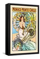 Monaco, Monte Carlo-Alphonse Mucha-Framed Stretched Canvas