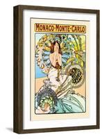 Monaco, Monte Carlo-Alphonse Mucha-Framed Art Print