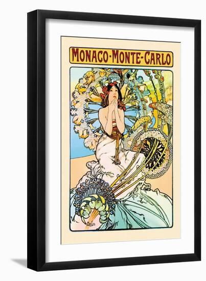 Monaco, Monte Carlo-Alphonse Mucha-Framed Art Print