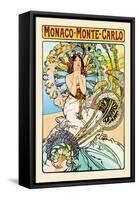 Monaco, Monte Carlo-Alphonse Mucha-Framed Stretched Canvas