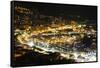 Monaco Travel Advertising - Landscape of the city at Night - Monaco - Monte Carlo - Europe-Philippe Hugonnard-Framed Stretched Canvas