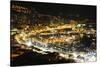 Monaco Travel Advertising - Landscape of the city at Night - Monaco - Monte Carlo - Europe-Philippe Hugonnard-Stretched Canvas