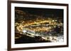 Monaco Travel Advertising - Landscape of the city at Night - Monaco - Monte Carlo - Europe-Philippe Hugonnard-Framed Photographic Print