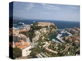 Monaco-Ville and the Port of Fontvieille, Monaco, Cote d'Azur, Mediterranean-Angelo Cavalli-Stretched Canvas