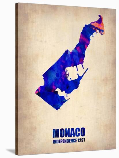 Monaco Watercolor Poster-NaxArt-Stretched Canvas