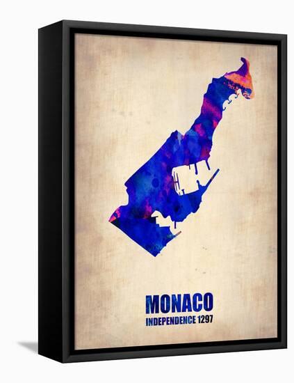 Monaco Watercolor Poster-NaxArt-Framed Stretched Canvas