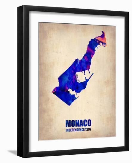 Monaco Watercolor Poster-NaxArt-Framed Art Print