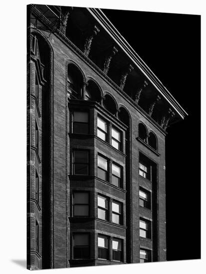 Monadnock Building Cornice Chicago BW-Steve Gadomski-Stretched Canvas