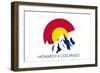 Monarach, Colorado - C and Mountains-Lantern Press-Framed Art Print