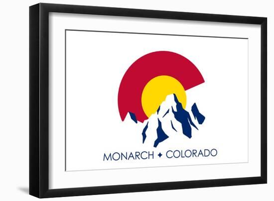 Monarach, Colorado - C and Mountains-Lantern Press-Framed Art Print