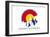 Monarach, Colorado - C and Mountains-Lantern Press-Framed Art Print
