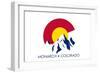 Monarach, Colorado - C and Mountains-Lantern Press-Framed Art Print