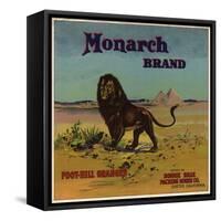 Monarch Brand - Exeter, California - Citrus Crate Label-Lantern Press-Framed Stretched Canvas